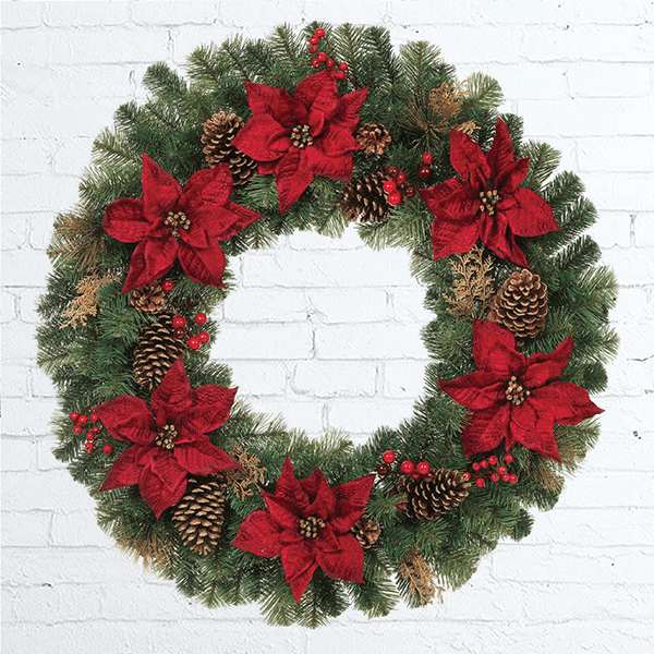 Poinsettia wreath store