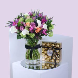 Peach Flower Vase with ferrero