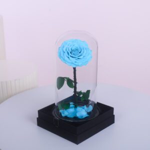 single light blue preserved rose