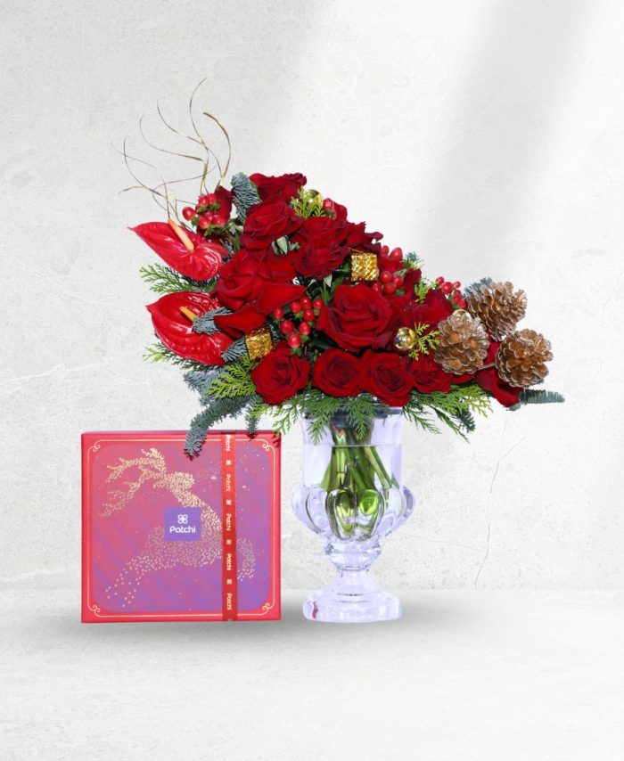 Xmas Ruby Patchi Vase